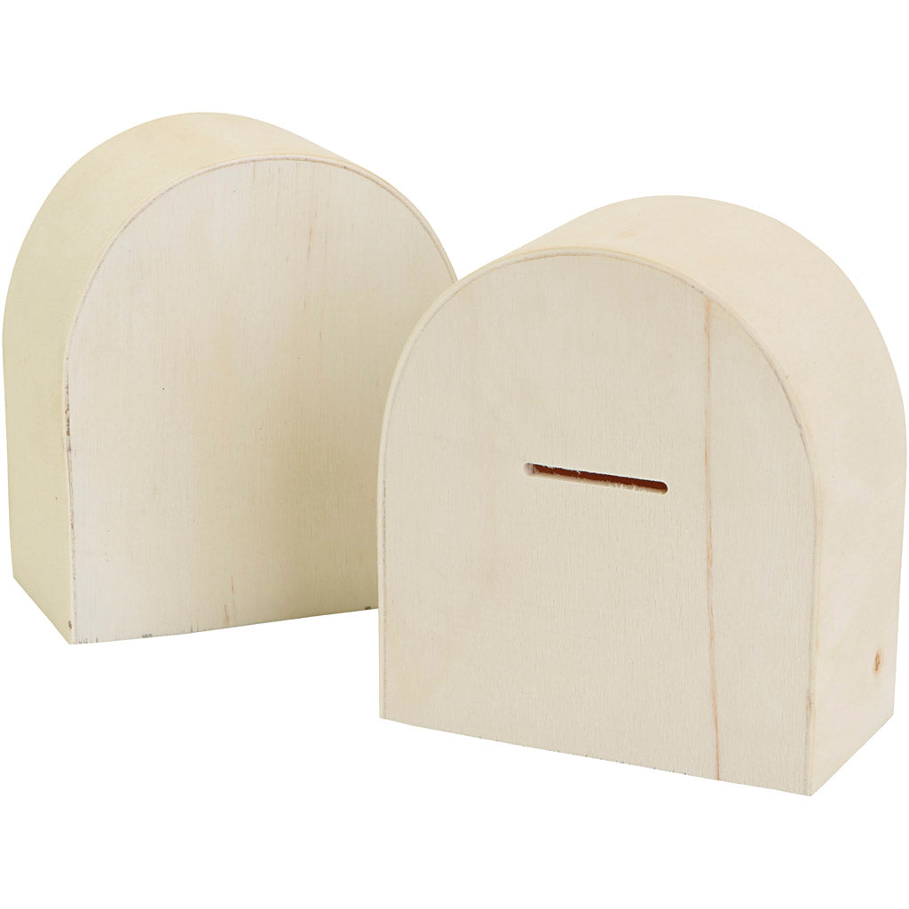 Hucha de madera 10x9 cm — 12 ud (1 pack)
