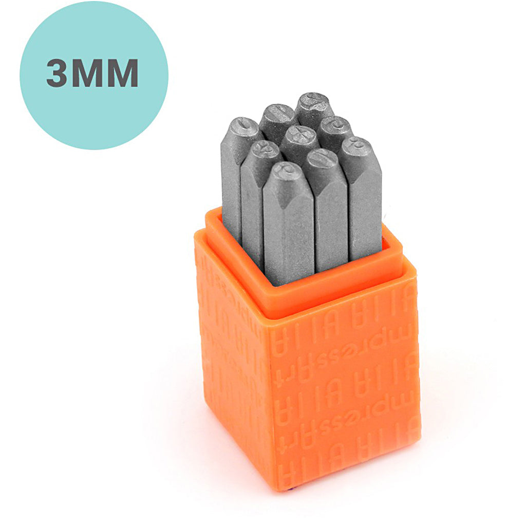 Sellos de repujado 3 mm — 9 ud (1 set)