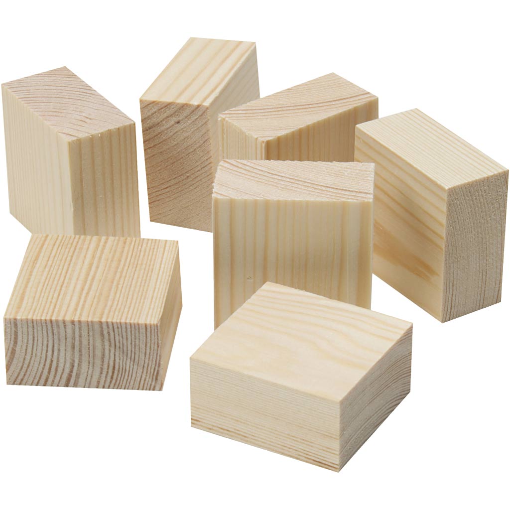 Bloques/pies de madera 4x4x2 cm — 50 ud (1 pack)