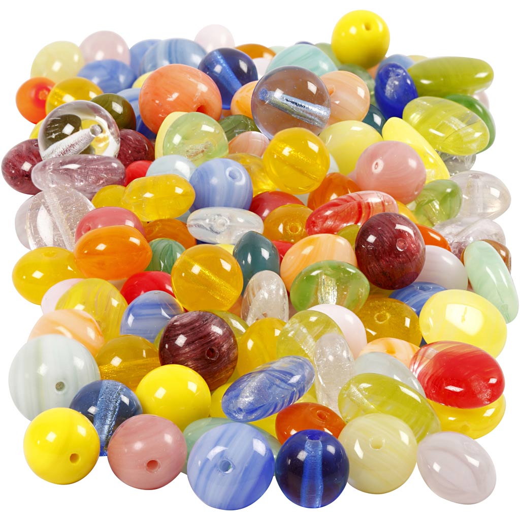 Cuentas de cristal colores surtidos redondo 350 g