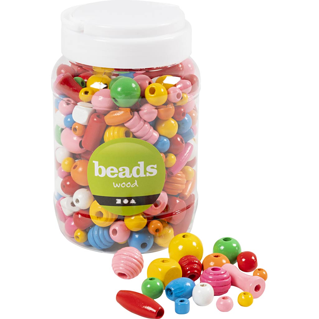 Cuentas de madera colores surtidos 175 g 400 ml