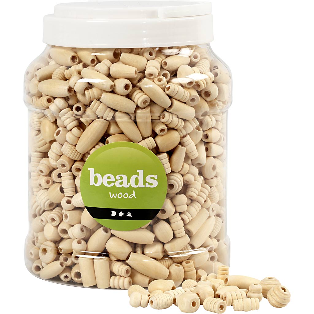 Cuentas de madera natural 850 g