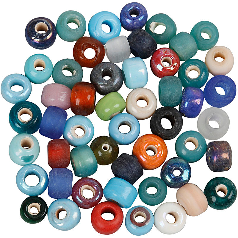 Cuentas de cristal colores surtidos ⌀ 9 mm 500 g