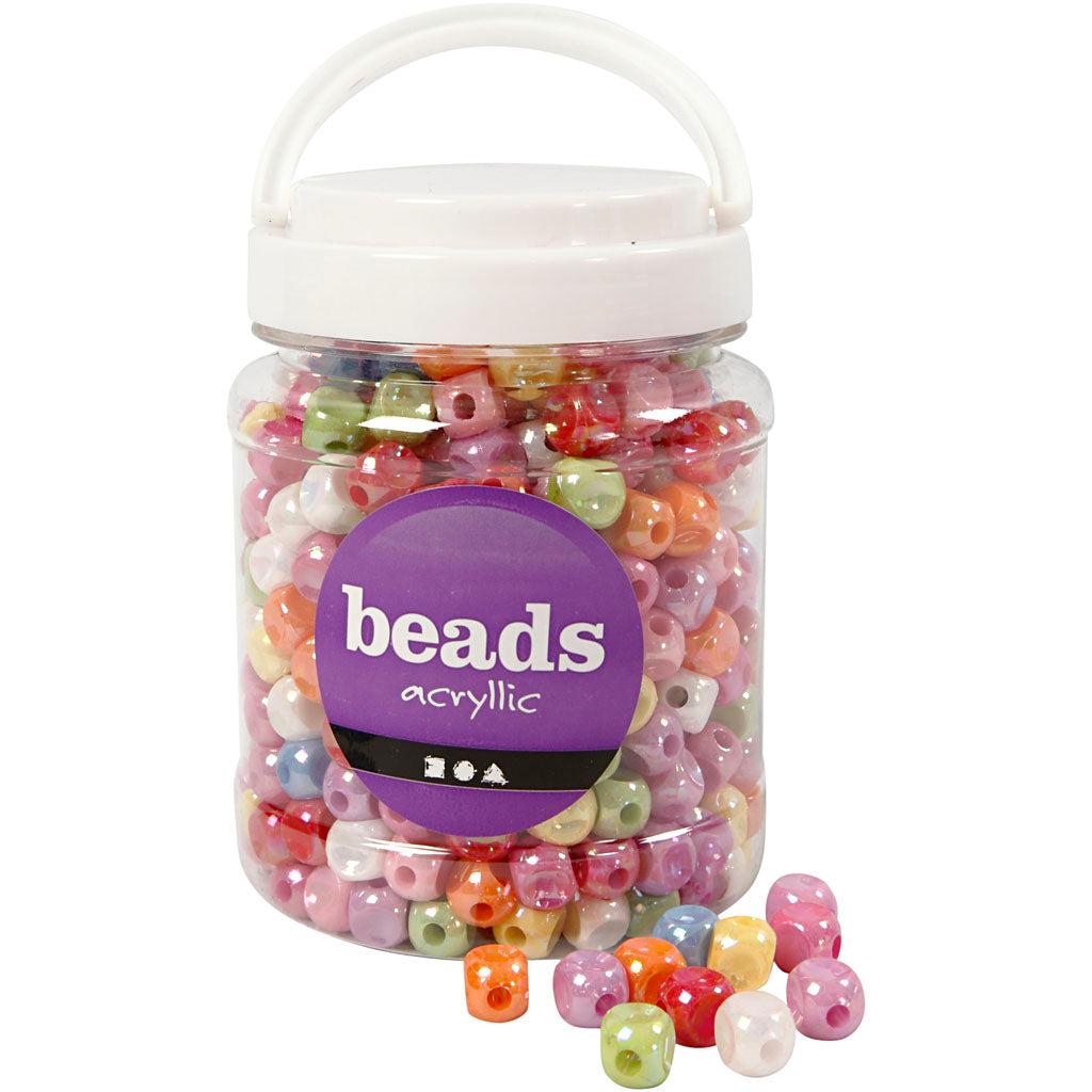 Cuentas dado colores surtidos 10x10 mm 400 g 700 ml