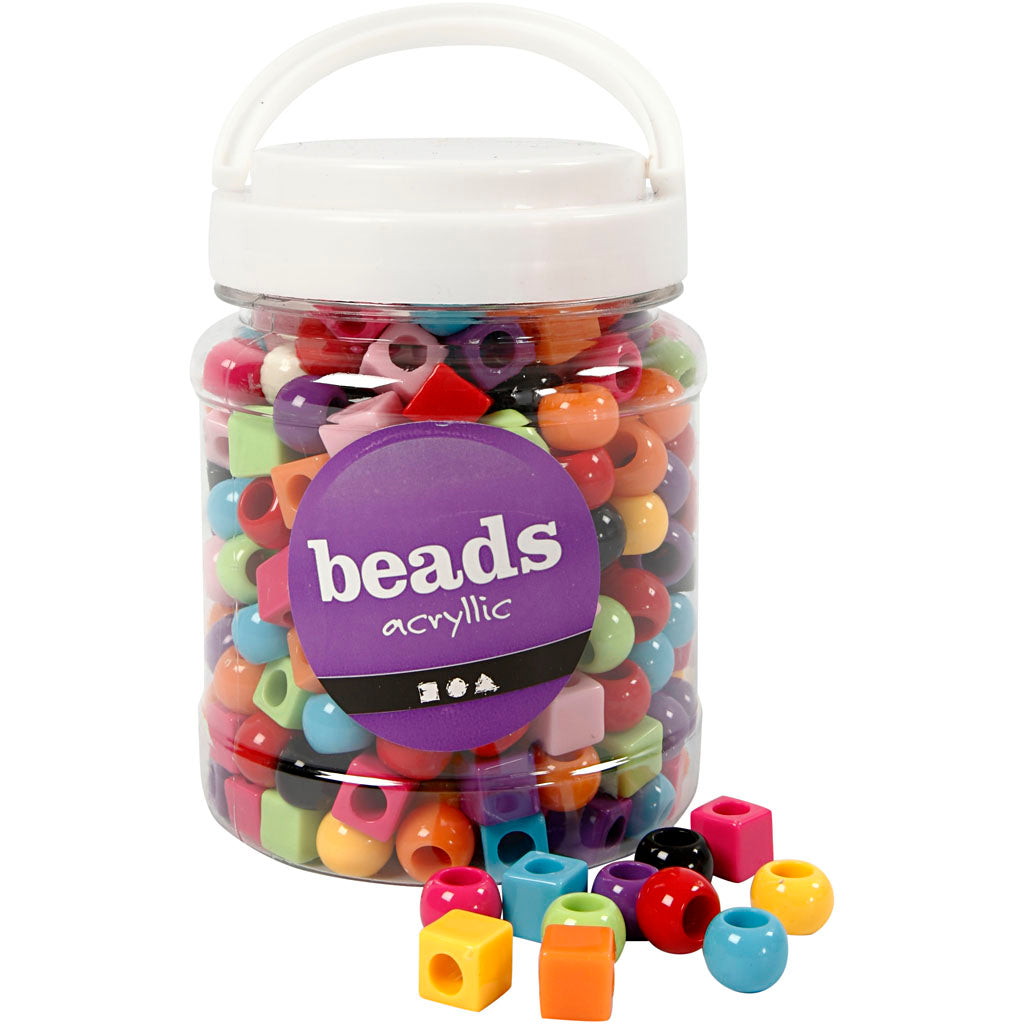 Cuentas de plástico colores surtidos 11 mm 420 g 700 ml