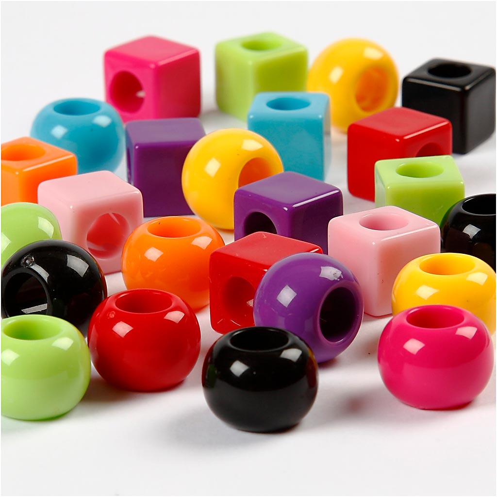 Cuentas de plástico colores surtidos 11 mm 1000 g 1700 ml