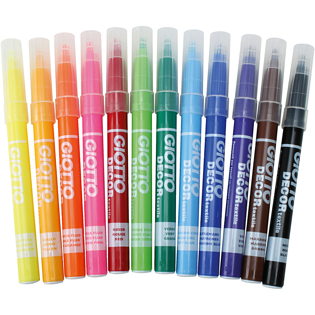 Rotulador textil GIOTTO colores surtidos — 12 ud (1 pack)