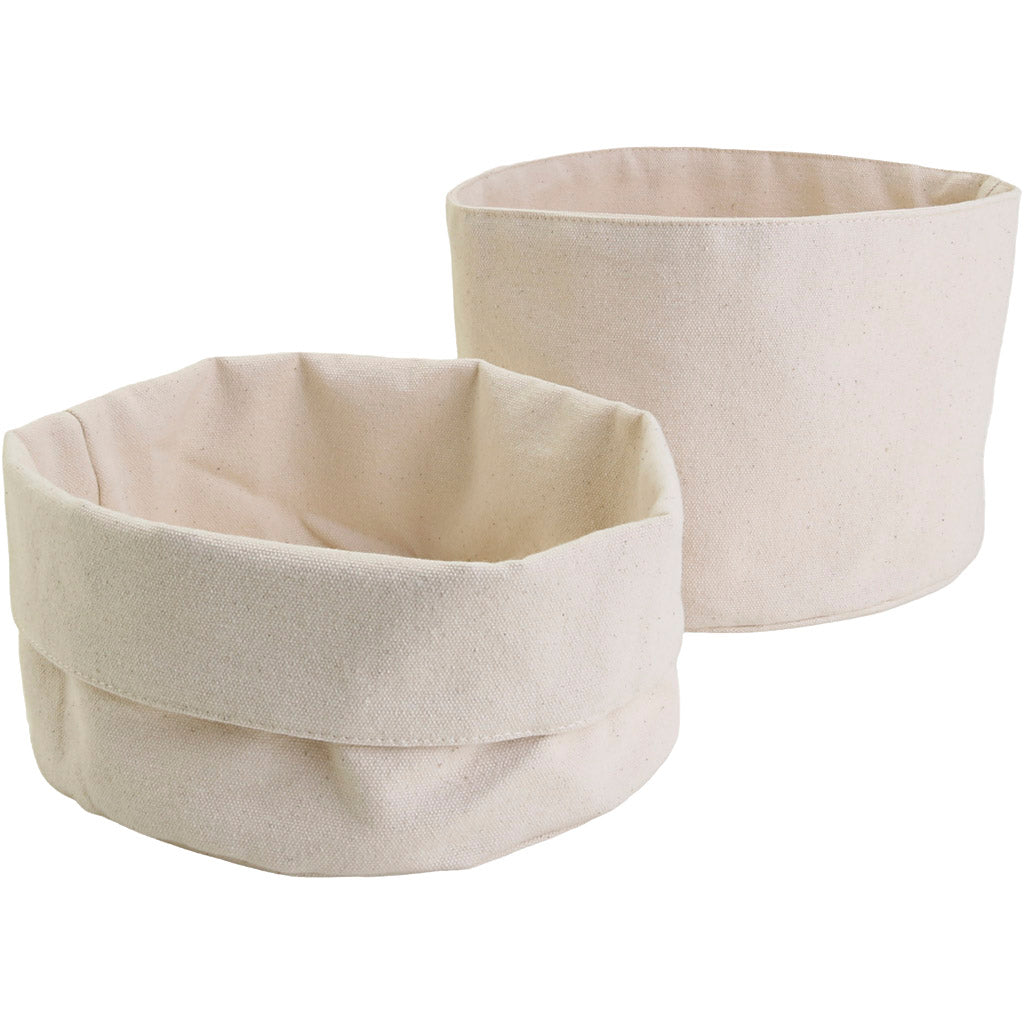 Cestas de tela natural ⌀ 20 cm 385 g — 10 ud (1 pack)
