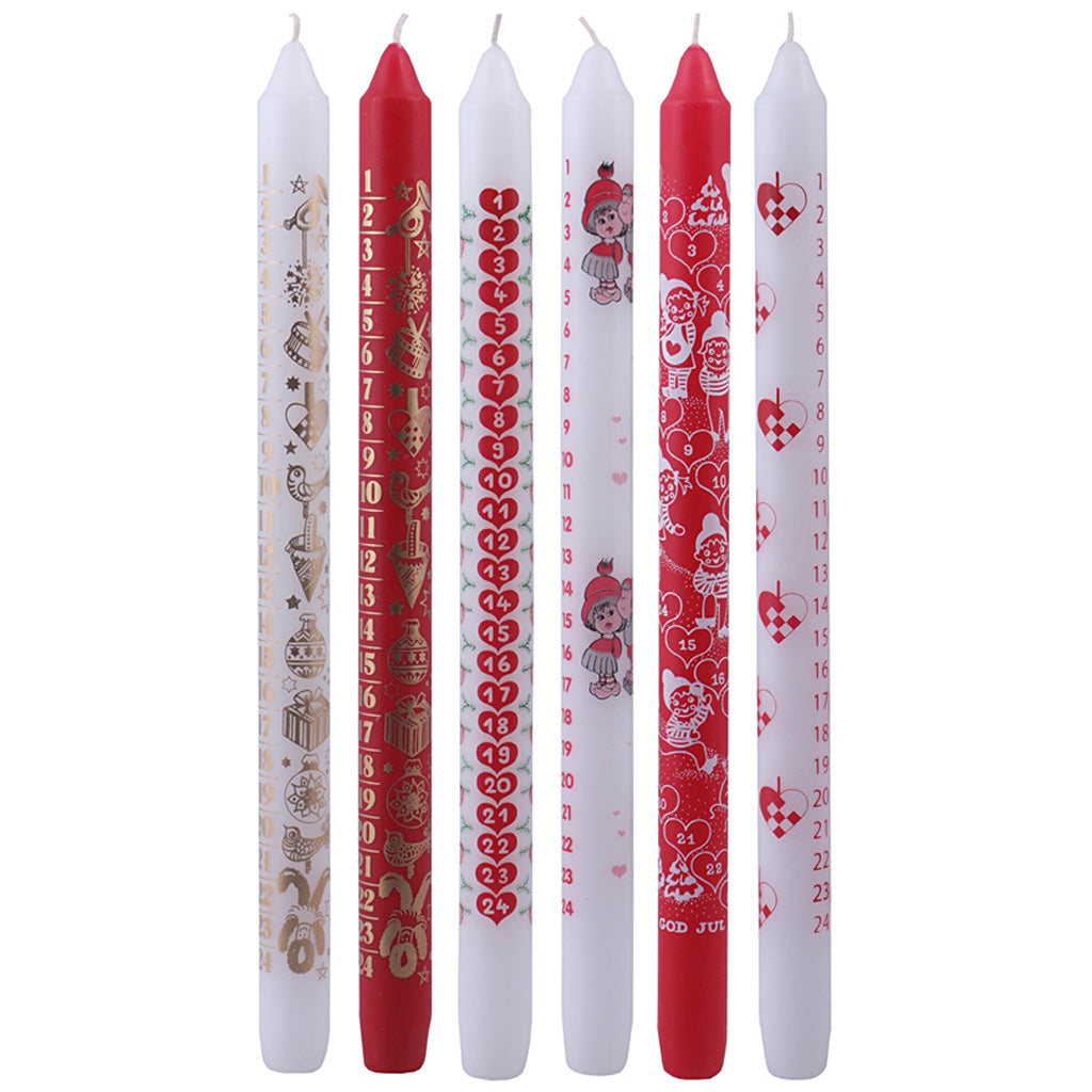 Velas de Adviento blanco ⌀ 22 mm — 24 ud (1 pack)