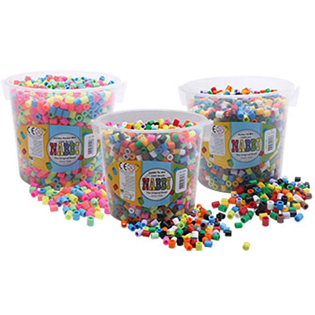 Cuentas fusibles Hama/Nabbi colores surtidos 10x10 mm — 3x2450 ud (1 pack)