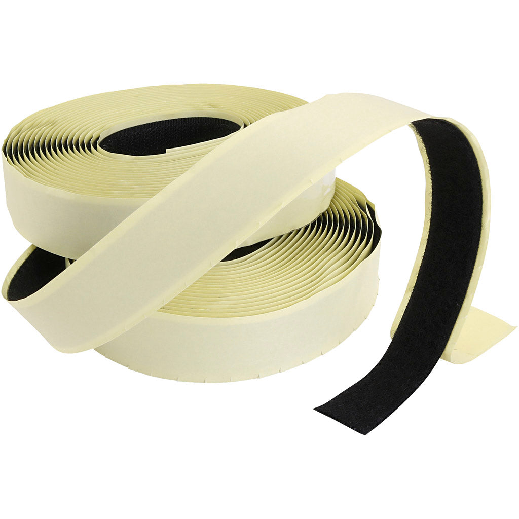 Velcro adhesivo negro — 25 m (1 pack)