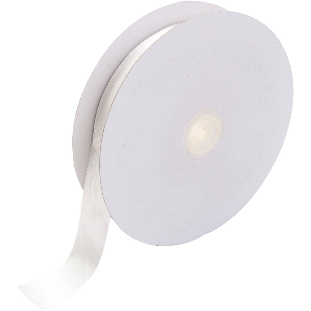 Cinta de satén blanco — 50 m (1 rollo)