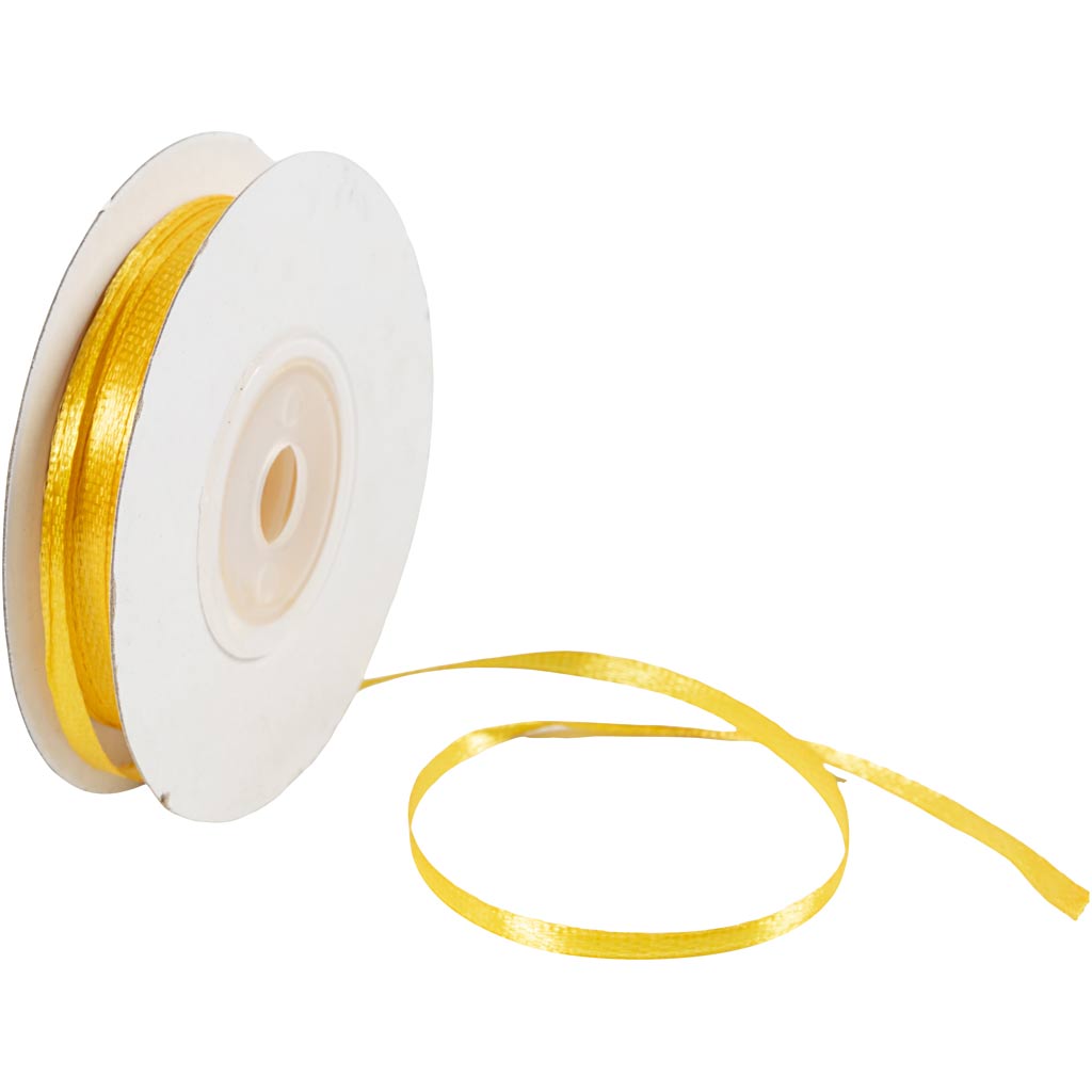 Cinta de satén amarillo sol — 30 m (1 rollo)