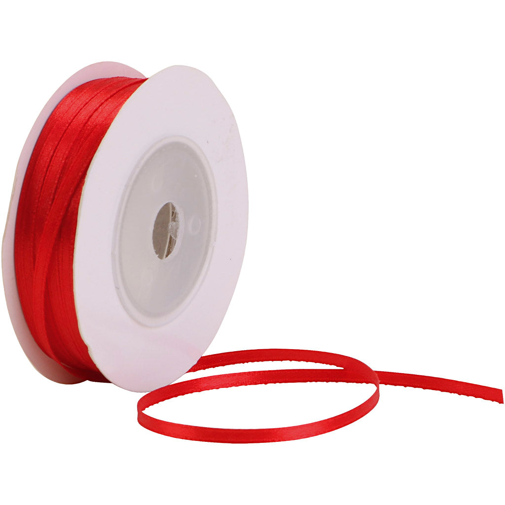 Cinta de satén rojo — 30 m (1 rollo)