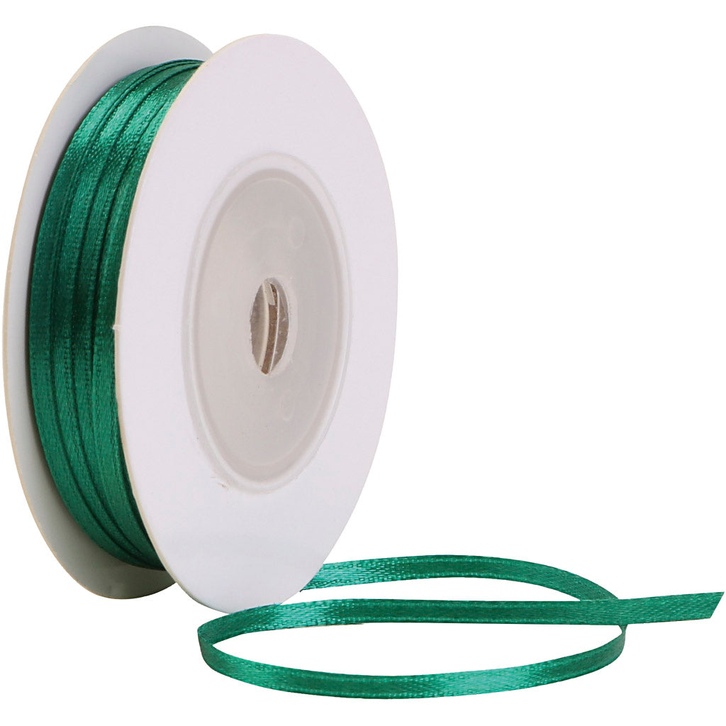 Cinta de satén verde oscuro — 30 m (1 rollo)