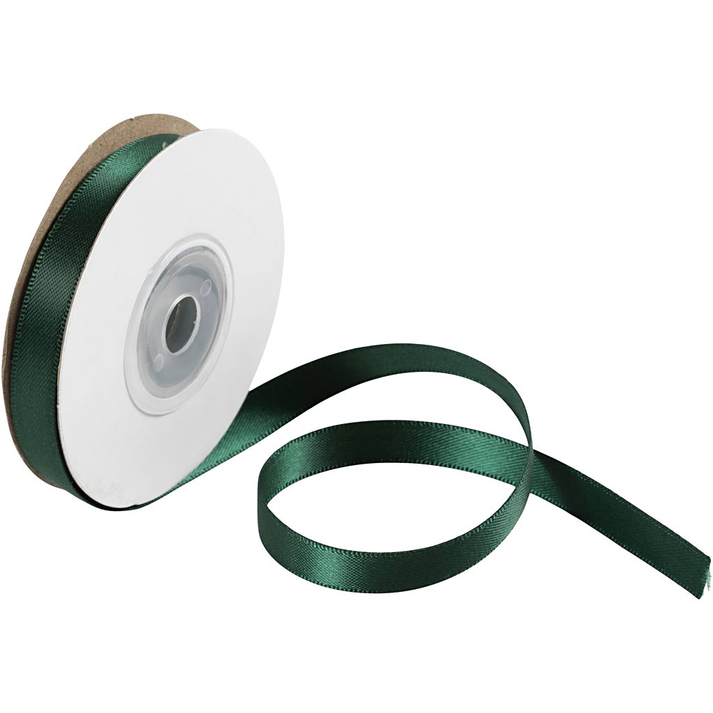 Cinta de satén verde — 3x10 m (1 rollo)