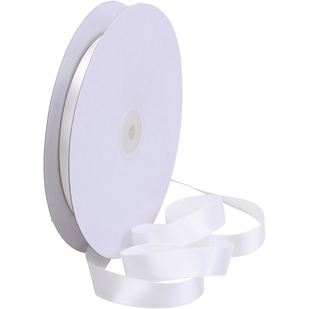 Cinta de satén blanco — 50 m (1 rollo)