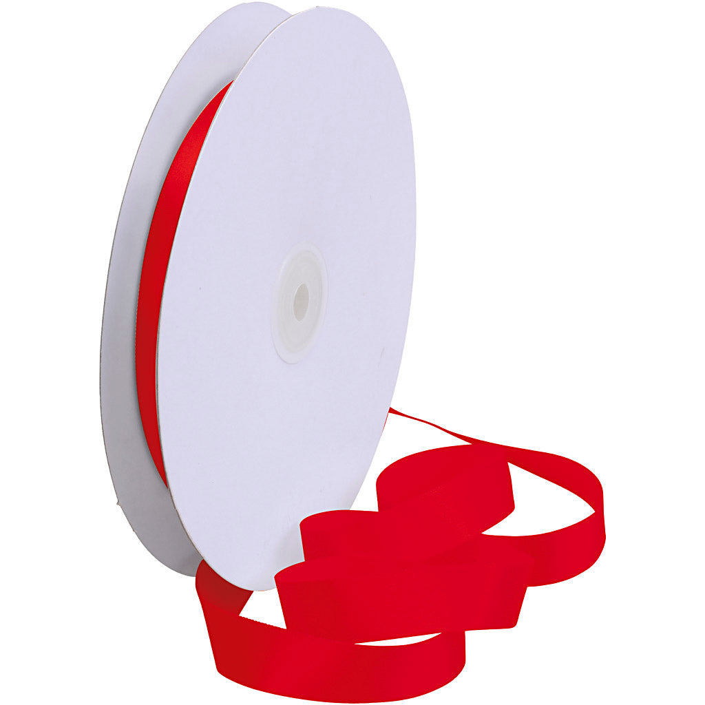 Cinta de satén rojo — 50 m (1 rollo)