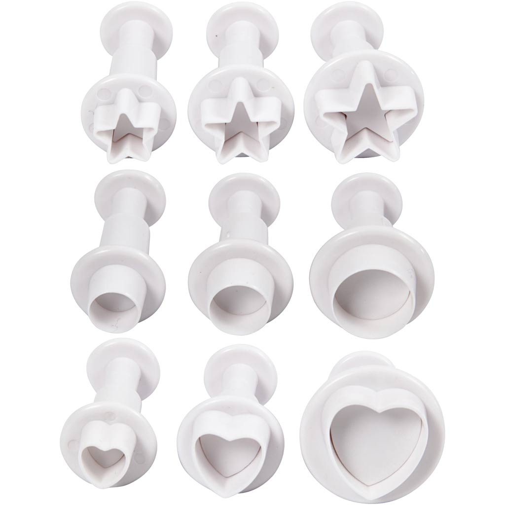 Cortadores con relieve blanco — 9 ud (1 pack)