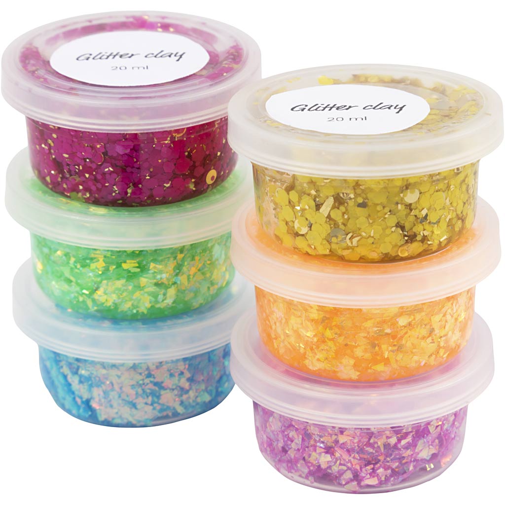 Arcilla con purpurina colores alegres 20 g