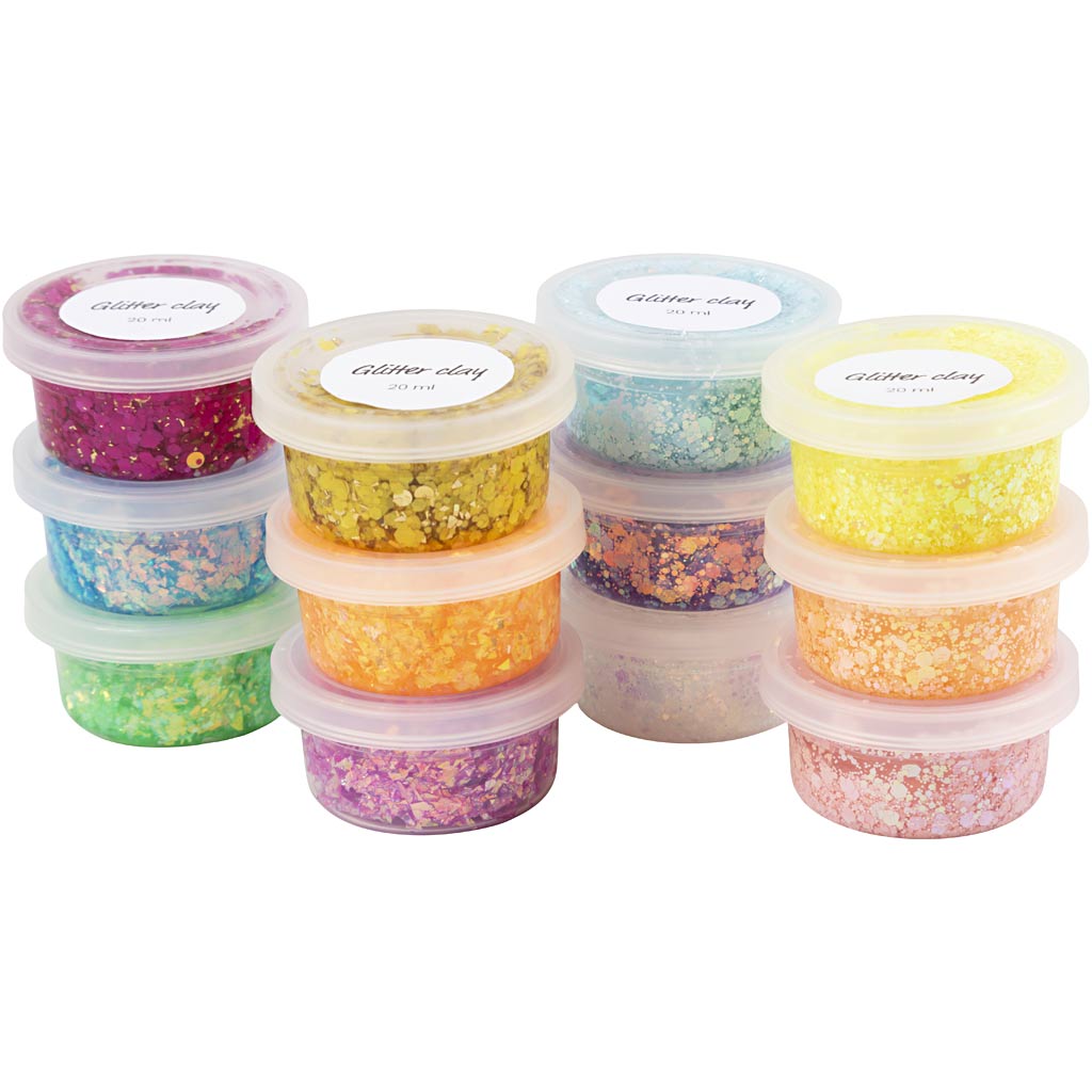 Arcilla con purpurina colores surtidos 20 g