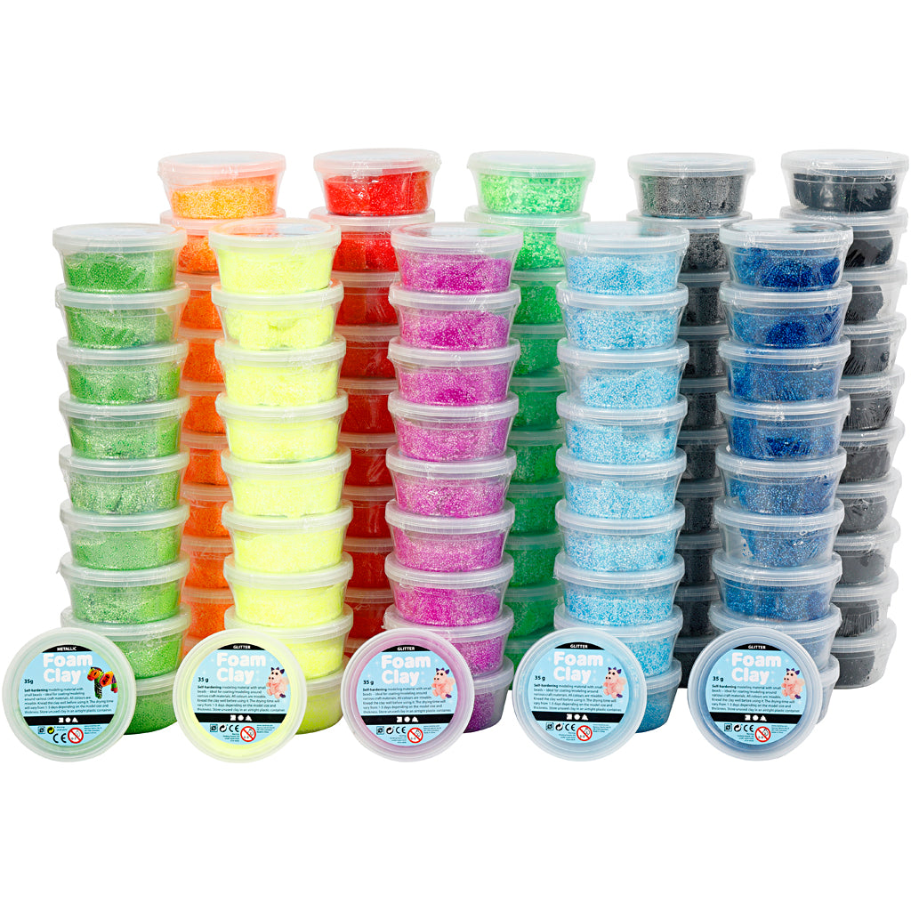 Foam Clay colores surtidos — 10x10 bote (1 pack)
