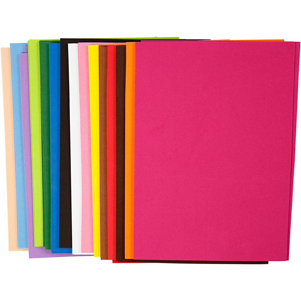 Láminas de goma EVA A4 — 30 hojas surt. (1 pack)
