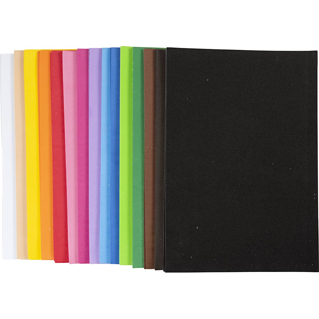 Láminas de goma EVA A4 — 30 hojas surt. (1 pack)
