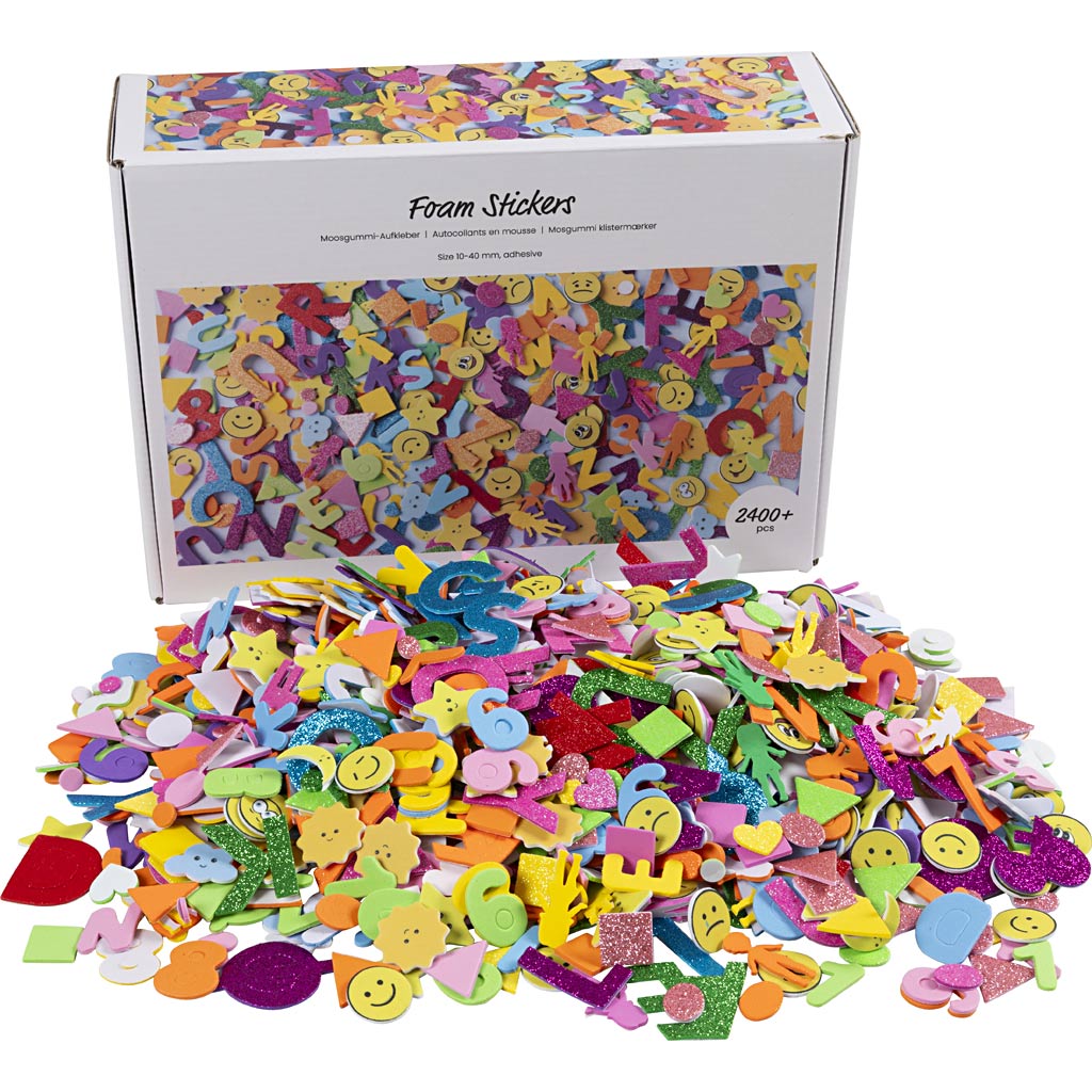 Pegatinas de goma EVA colores surtidos — 2640 ud (1 pack)