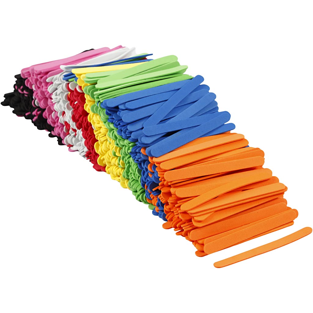 Palos de polo de goma EVA colores surtidos L: 11.5 cm — 1000 ud (1 pack)