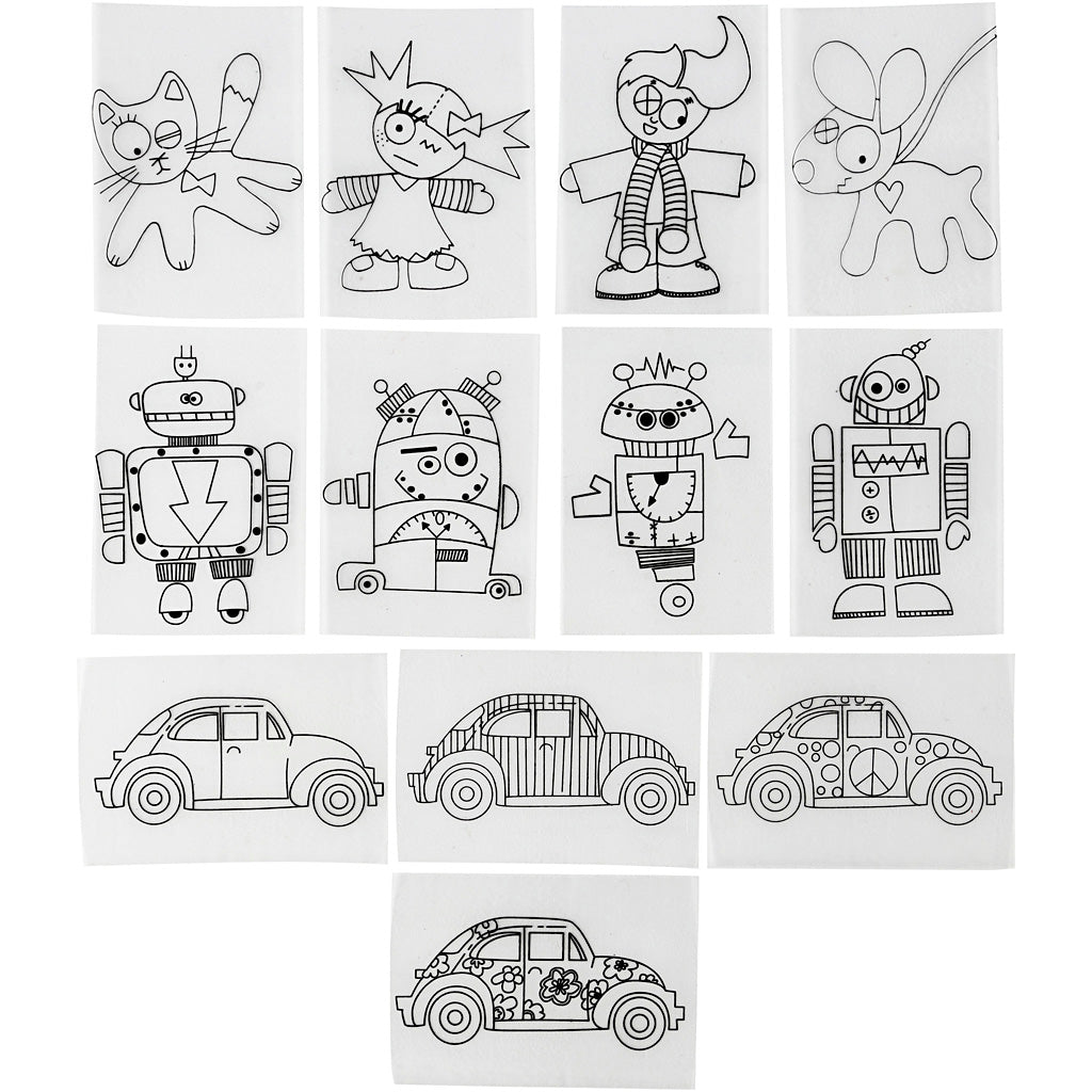 Láminas plástico mágico con motivos transparente 10.5x14.5 cm — 36 hojas (1 pack)