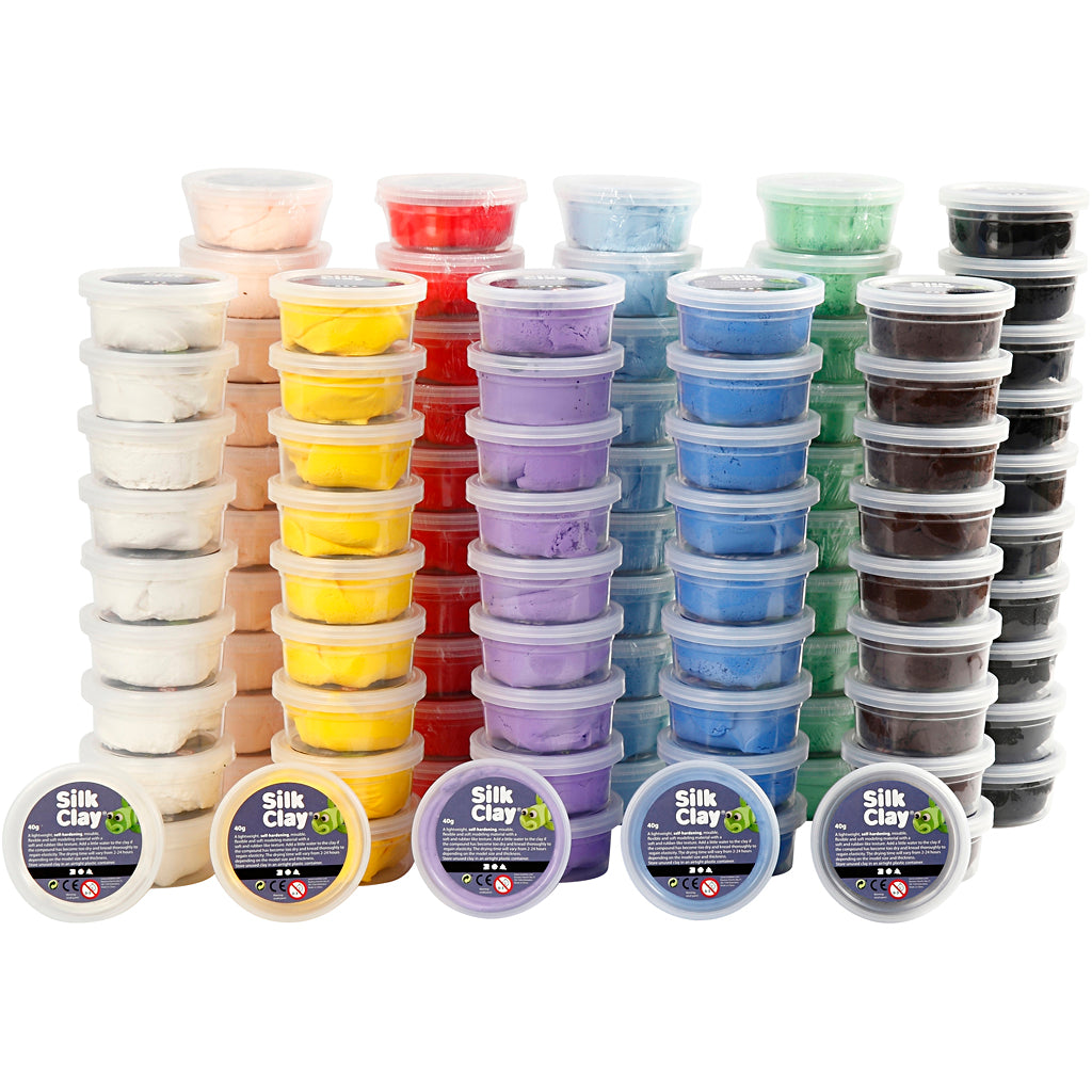 Silk Clay colores surtidos — 10 bote (1 pack)