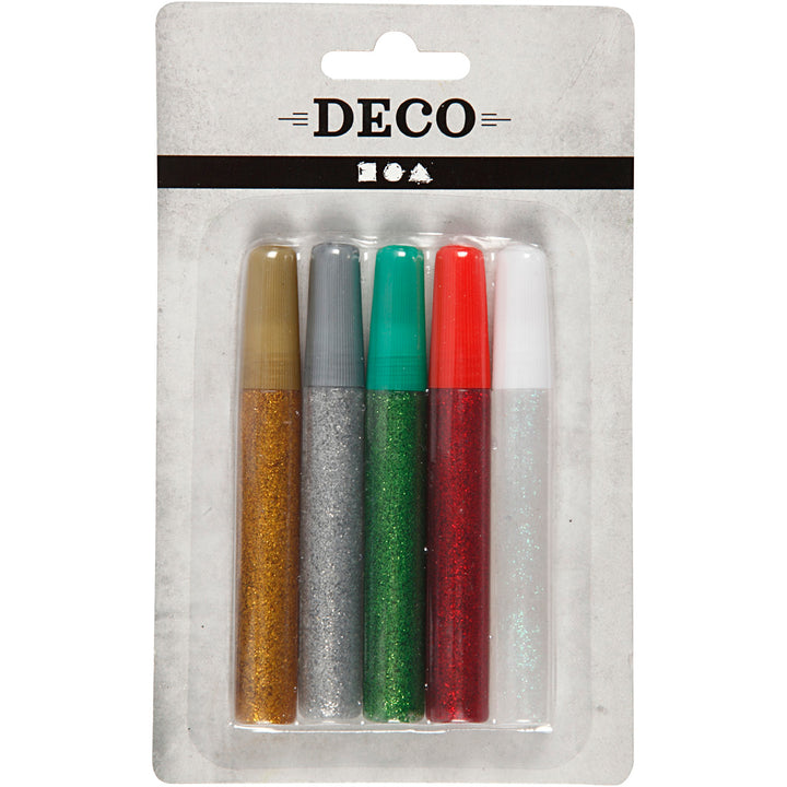 Pegamento con purpurina - 5x10 ml