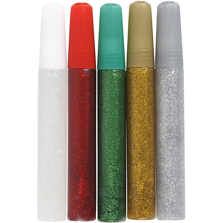 Pegamento con purpurina - 5x10 ml