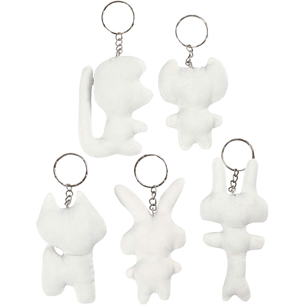 Figuras de tela con llavero - 5 unidades