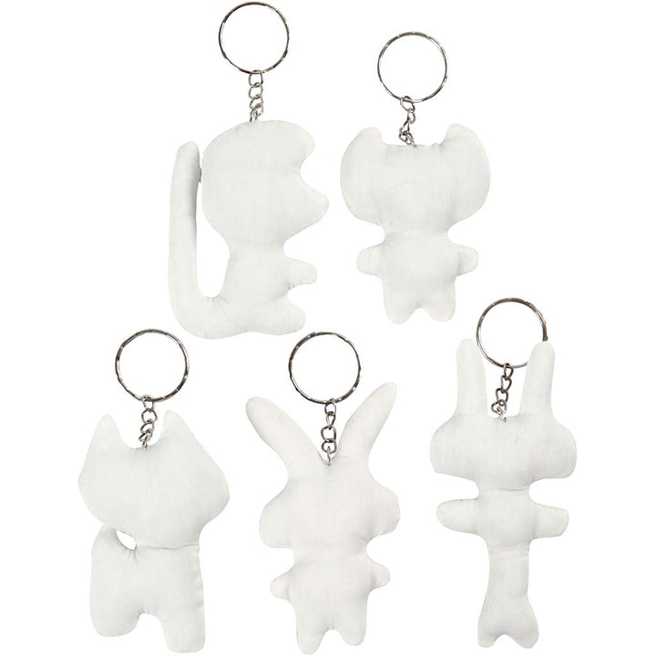 Figuras de tela con llavero - 5 unidades