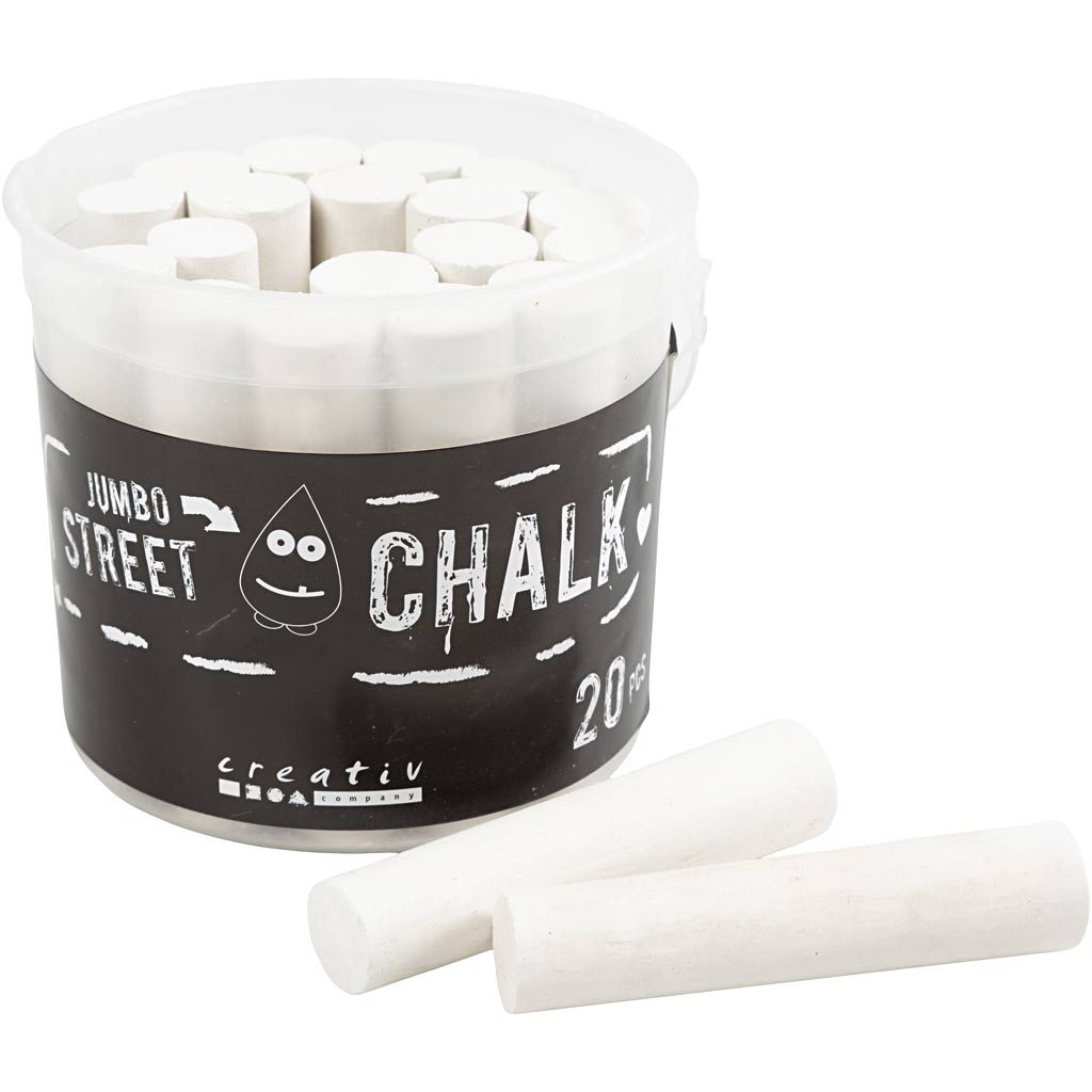 Tizas de calle blanco 2.5x10.5 cm — 20 ud (1 pack)