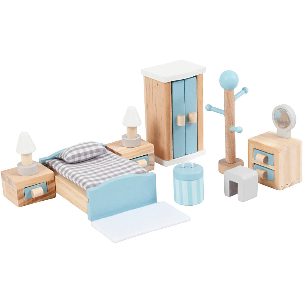 Mobiliario casa muñecas VIGA 2x2x7.5 cm — 8 piezas (1 set)