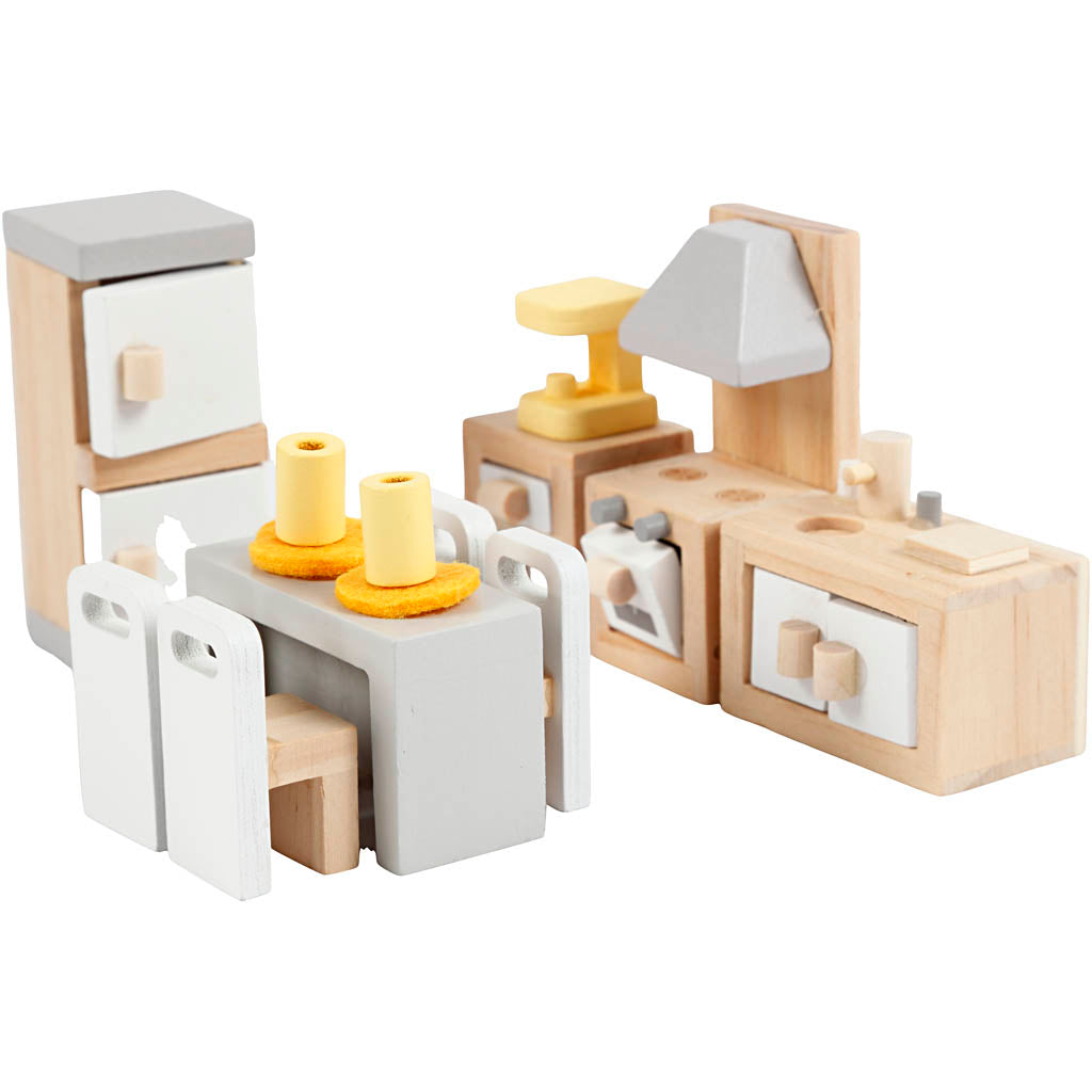 Mobiliario casa muñecas VIGA 2x2x7.5 cm — 9 piezas (1 set)