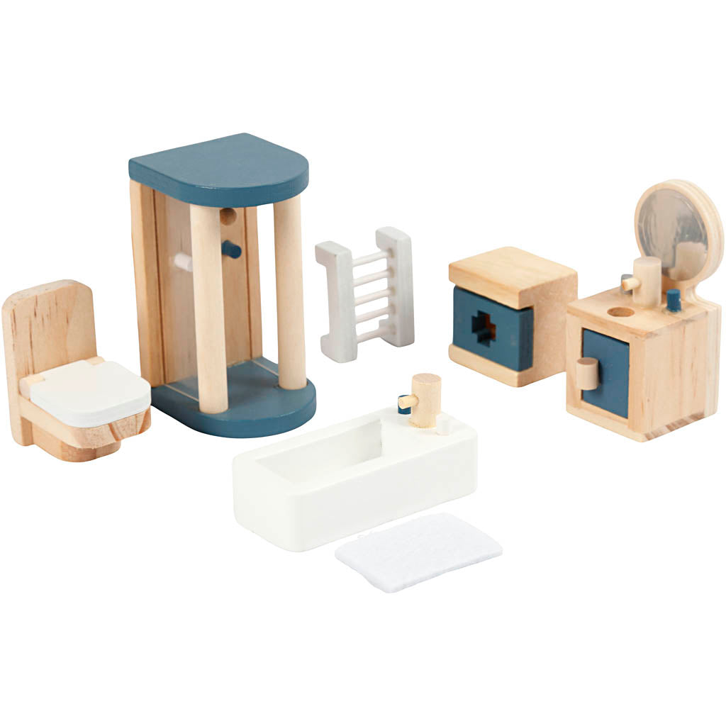 Mobiliario casa muñecas VIGA 2x2x7.5 cm — 7 piezas (1 set)