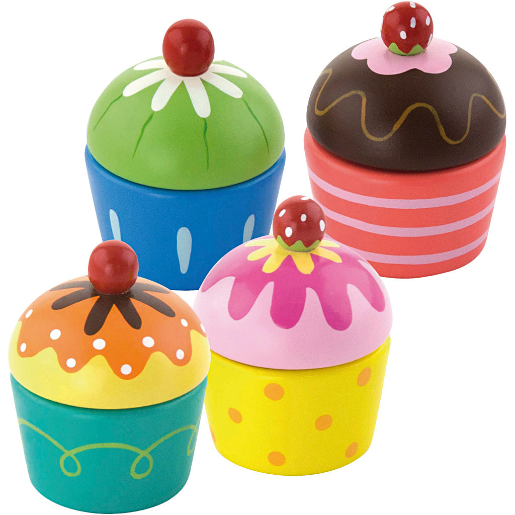 Cupcakes de juguete VIGA 4x5.5 cm — 4 piezas (1 pack)