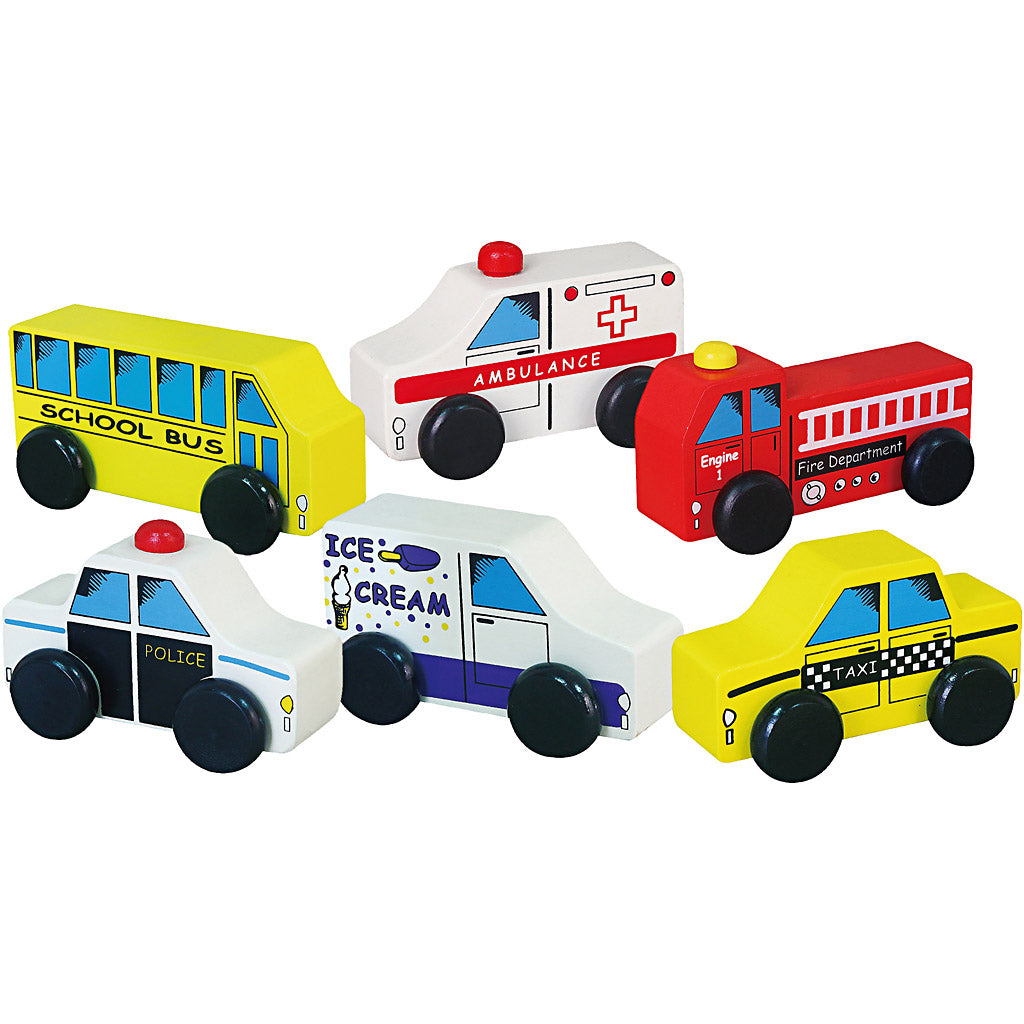 Mini coches VIGA — 6 piezas (1 set)