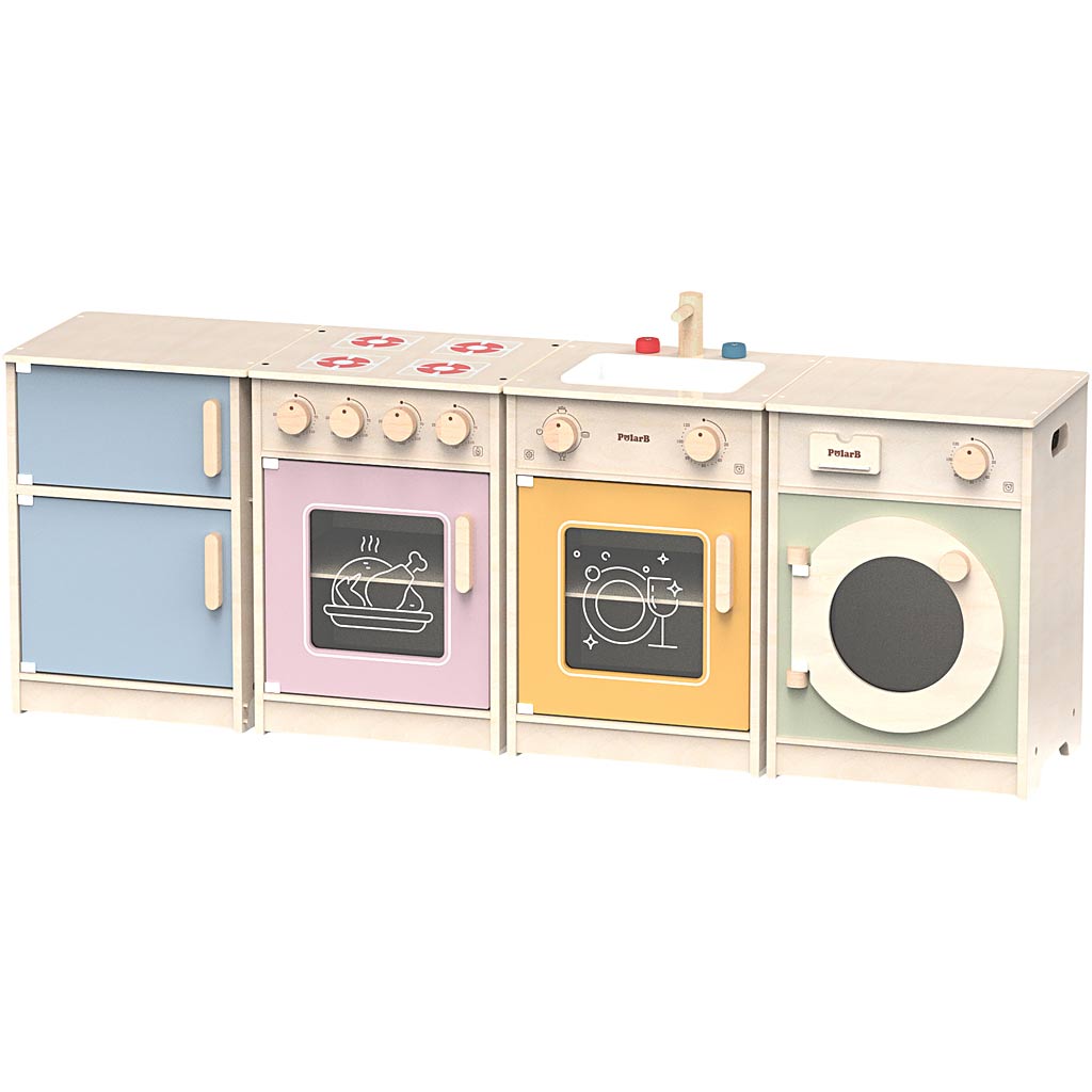 Mini cocinita VIGA L: 130 cm — 4 piezas (1 pack)
