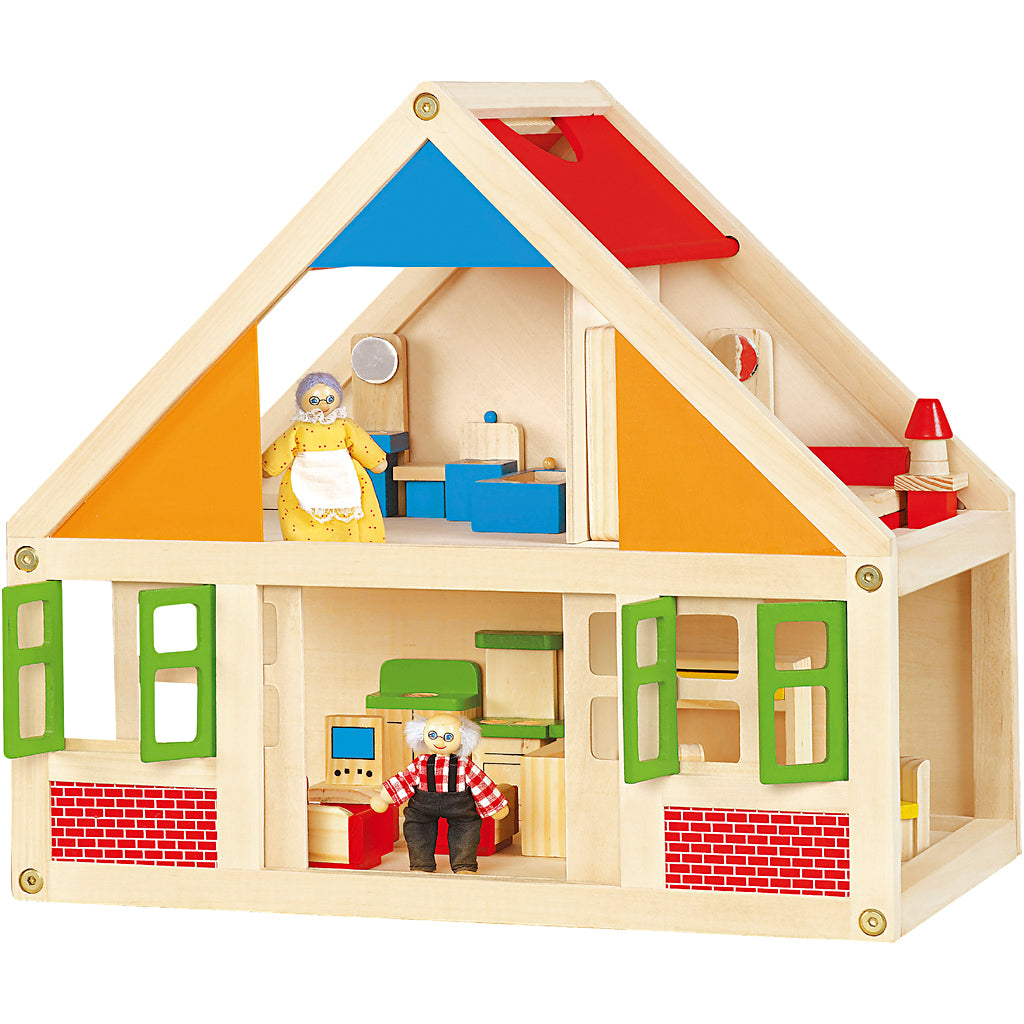 Casa de muñecas de madera VIGA 43x40x27 cm — 1 ud