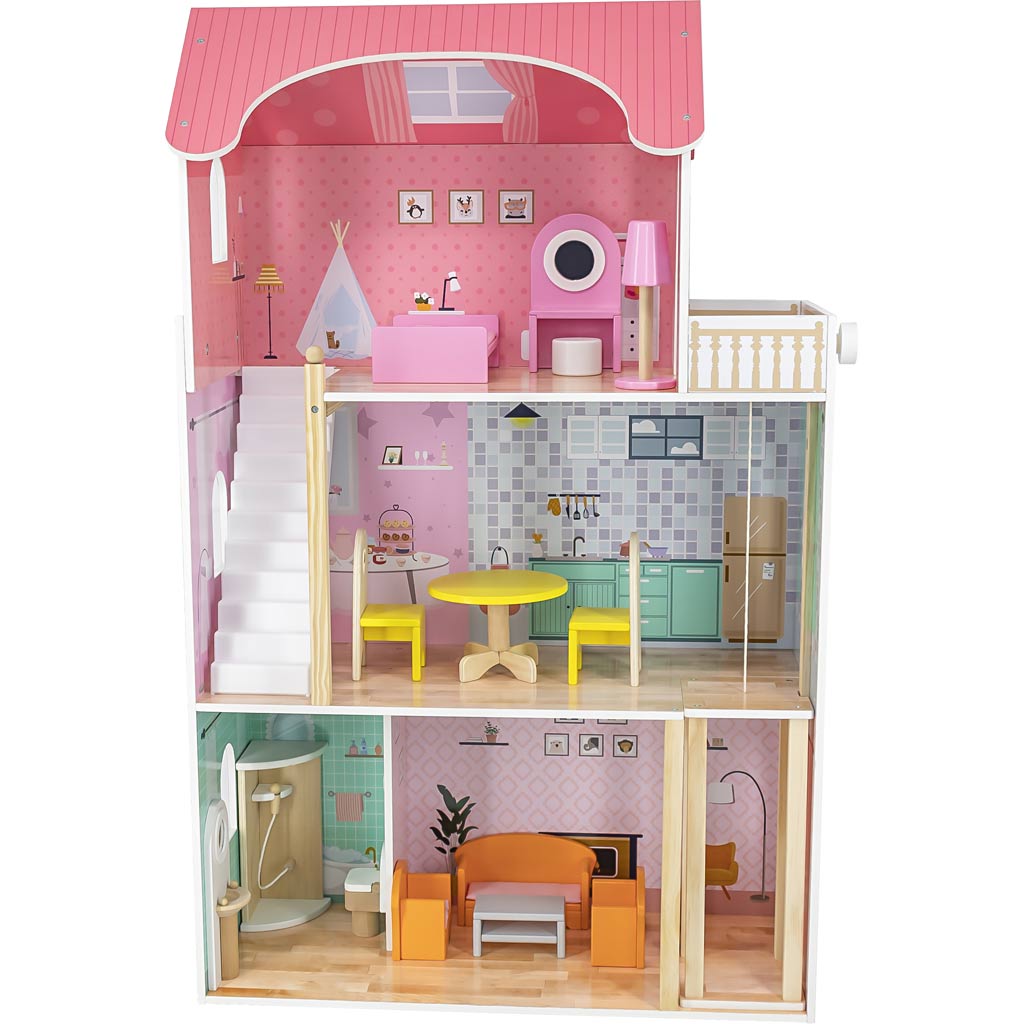 Casa de muñecas VIGA 73x113x30 cm — 14 piezas (1 pack)