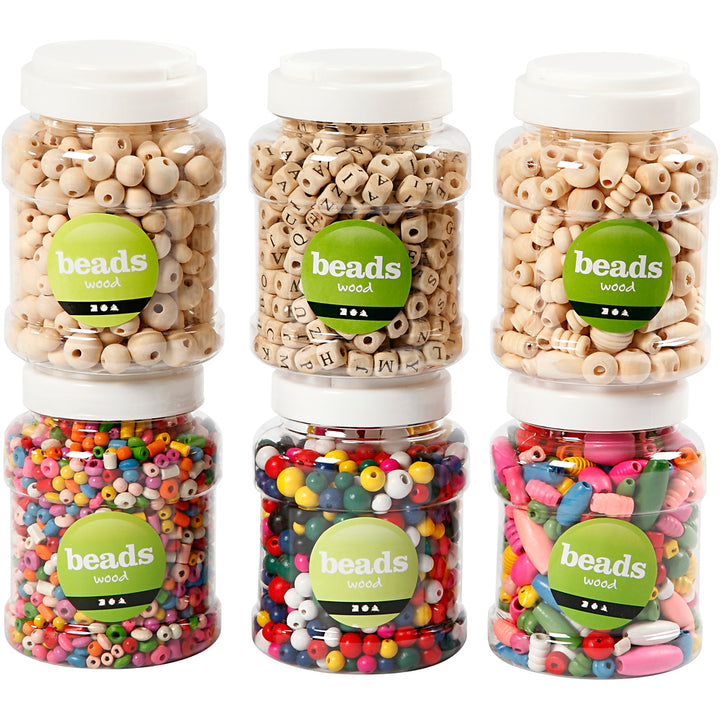 Cuentas de madera - 6x400 ml