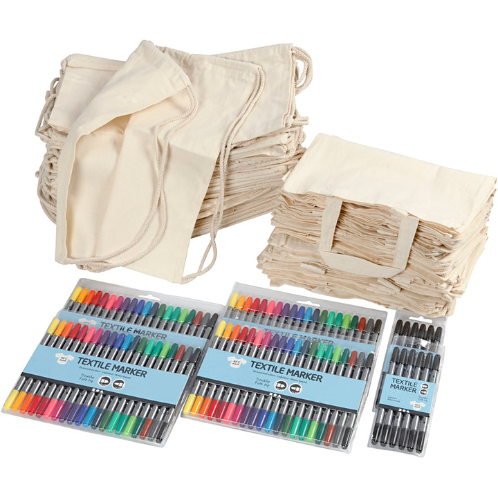 Bolsas y mochilas con rotuladores - 1 set