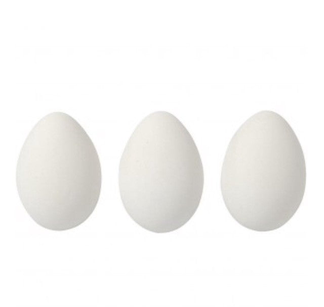Huevos plástico blancos 12 unidades