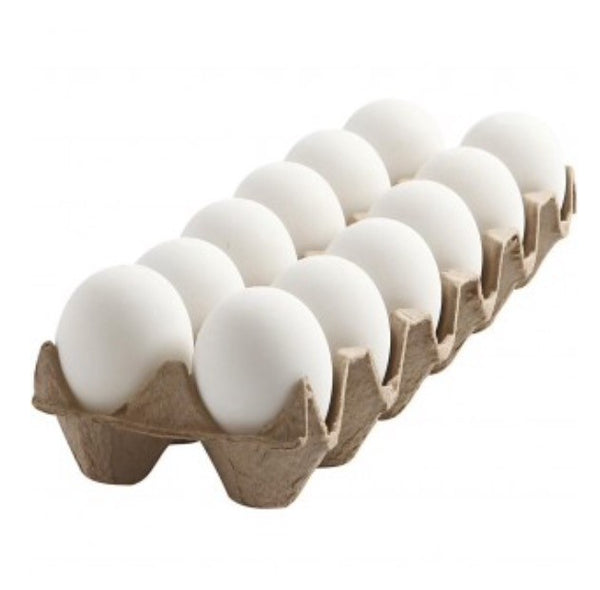 Huevos plástico blancos 12 unidades