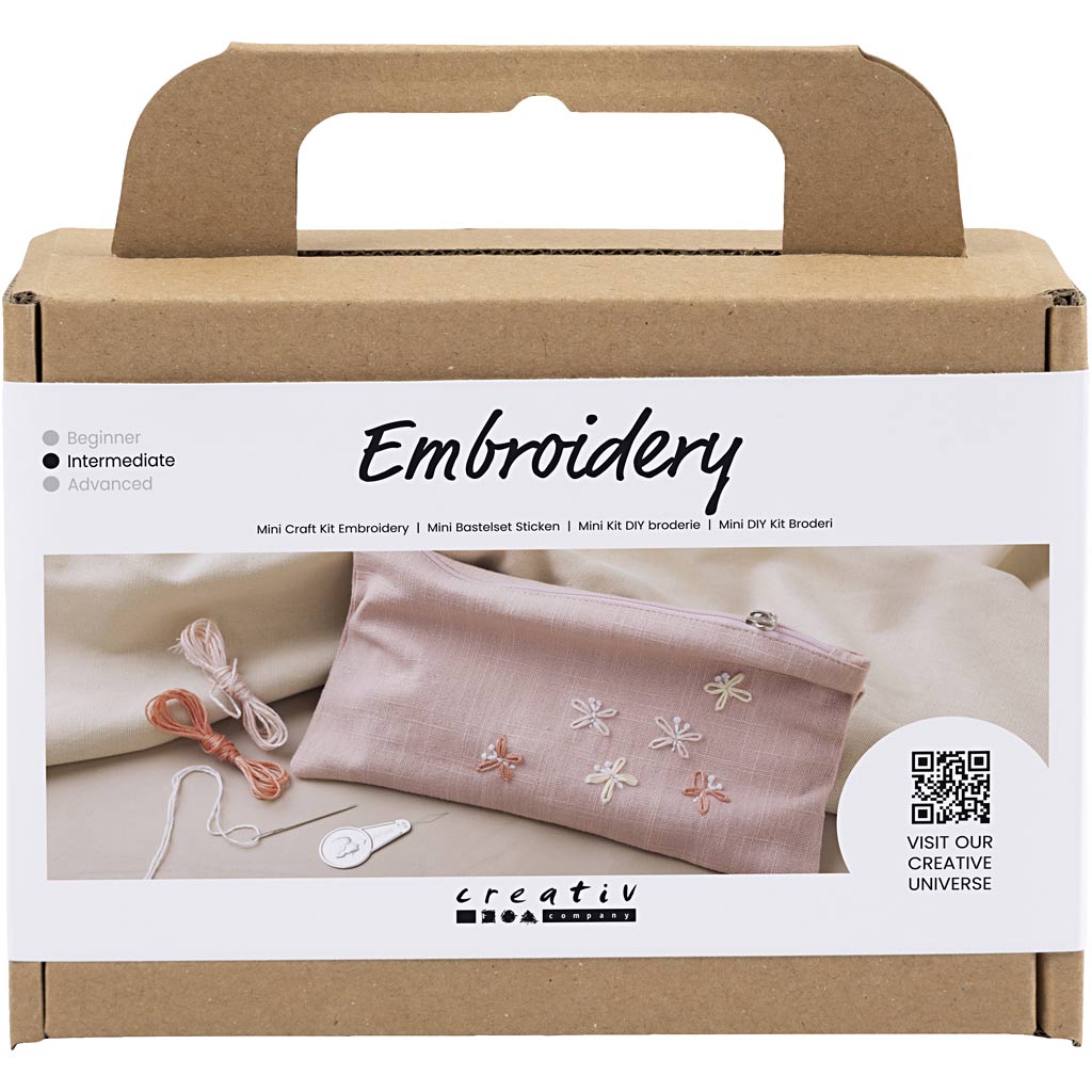 Mini kit de bordado rosa palo — 1 pack